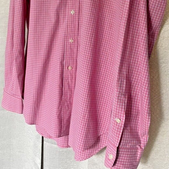 Polo by Ralph Lauren Men's Large Stanton Classic Fit Button Down - Pink Plaid - Picture 6 of 7